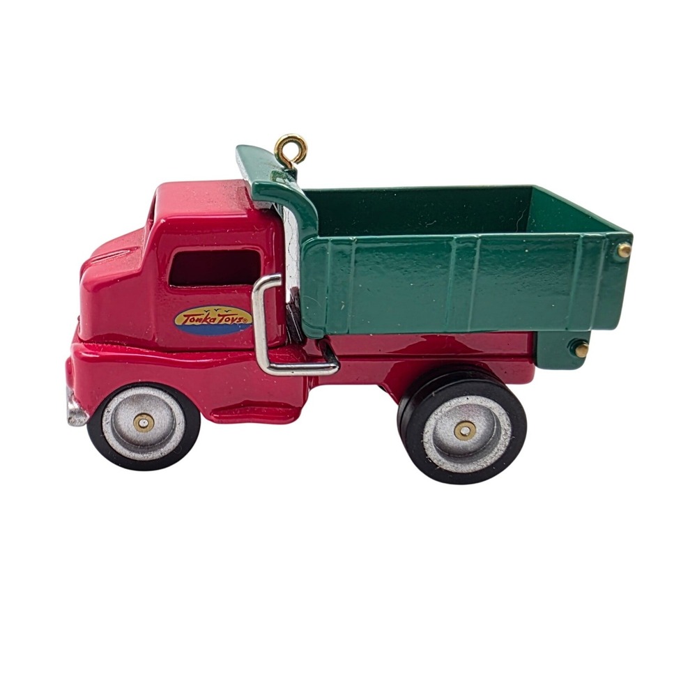 Hallmark Keepsake 2000 Tonka Dump Truck Ornament Diecast Metal Red Green‎ O7